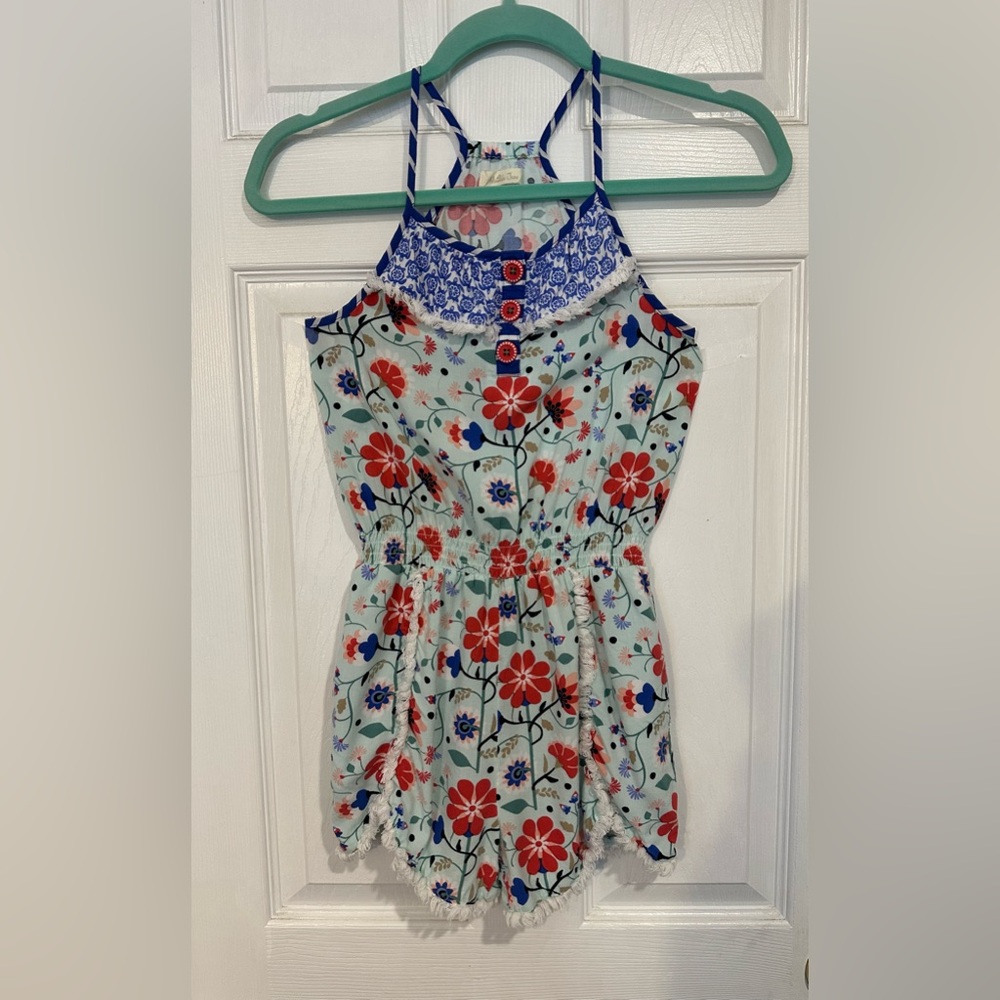 GUC Matilda Jane Tug of War Romper Red, Blue & Pink Size 8